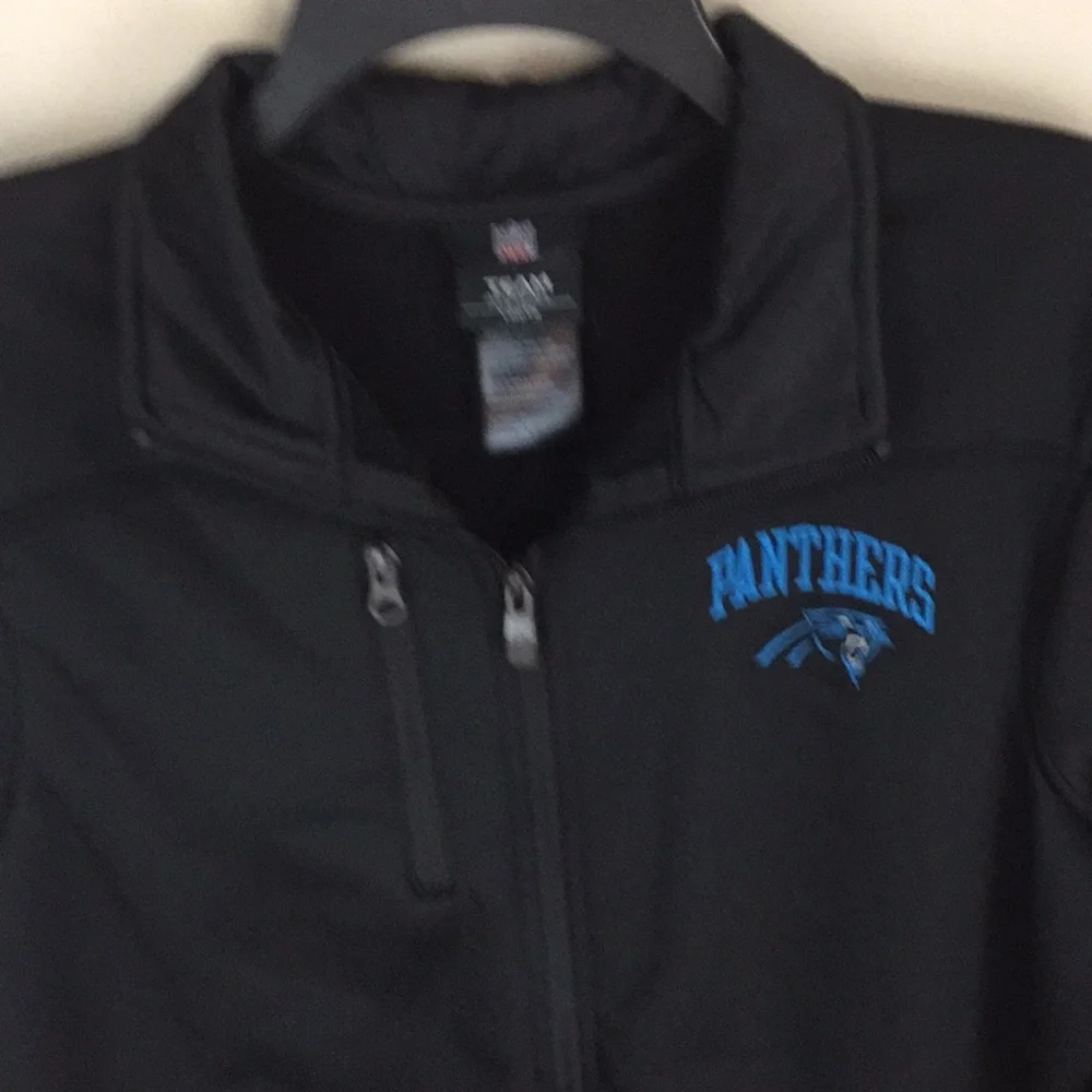NFL Team Apparel Carolina Panthers Full Zip Jacket Size Youth XL